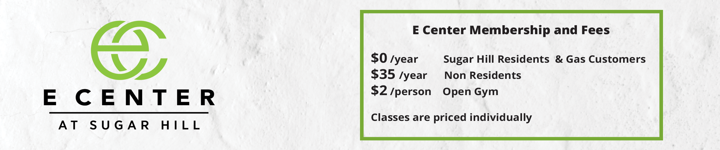 E Center Price Banner